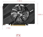ASRock Intel Arc A380 compact graphics card single fan cooling design close up layout.