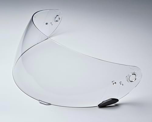 Durable polycarbonate motorcycle helmet shield showing side ratchet attachment points
