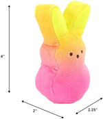 Pink and yellow ombre Peeps bunny plush side profile
