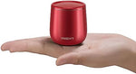 Insmy mini waterproof speaker showing metallic red finish