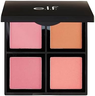 e.l.f. Cosmetics Powder Blush Palette Light front view showing four pigmented cheek shades