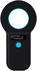 Smoostart animal microchip reader showing OLED display screen