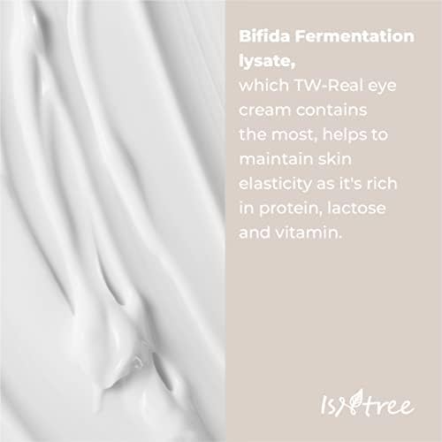 Texture of IsNtree nourishing eye cream being applied to skin