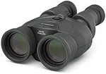 Top view of the high magnification Canon optical binoculars emphasizing the image stabilizer activation button.