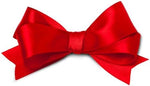Close up of smooth texture on red polyester fabric ribbon