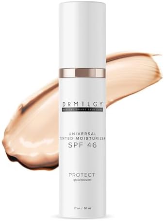 DRMTLGY anti-aging tinted mineral sunscreen for face moisturizer with SPF 46 for sheer daily facial coverage
