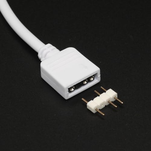 White addressable RGB LED sync cable demonstrating the flexible soft PVC shell and internal copper wire layout.