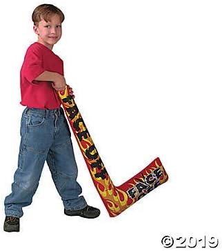 Assorted colorful blow up vinyl hockey party favors with printed sports slogans