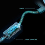 Side profile of TP-Link UE306 Gigabit network adapter