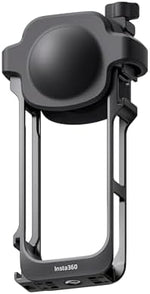 Insta360 X5 Utility Frame side view highlighting the precise cutouts for easy port and battery access.