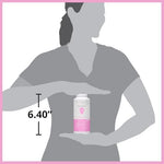 Close up of Summer's Eve feminine powder bottle showing talc-free label.