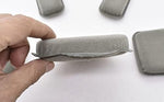 Side view of the thick impact absorbing protective cushion mats highlighting the multi layer foam design.