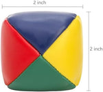 Soft and durable mini juggle balls bulk kit being held in a hand