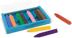 USA imported Melissa and Doug premium toddler crayons showing the unique flat sided design.