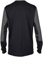 Fox Racing long sleeve trail riding jersey detailing the secure kangaroo pocket and comfortable pull-on collar closure.