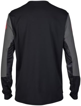 Fox Racing long sleeve trail riding jersey detailing the secure kangaroo pocket and comfortable pull-on collar closure.