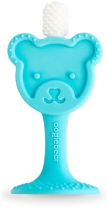 Soft silicone teddy bear design baby teether toothbrush detail