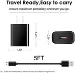 Complete electronic power adapter set with cable bundled neatly alongside the wall charging block