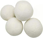 Natural wool dryer balls used with essential oils for scented laundry.