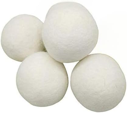 Natural wool dryer balls used with essential oils for scented laundry.