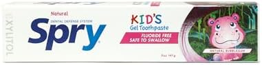 Spry fluoride free kids tooth gel for plaque control