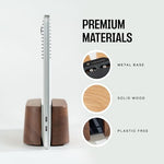Bottom view showcasing the anti-skid silicone padding of the durable vertical notebook cradle.