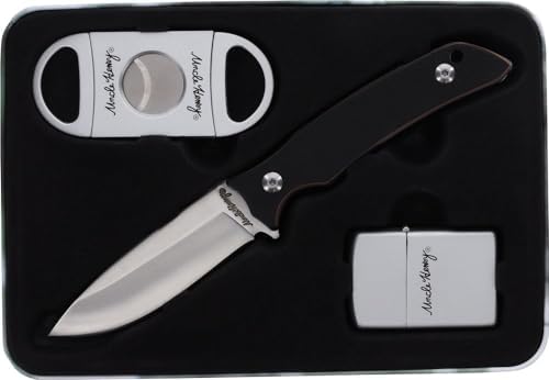 Uncle Henry stainless steel drop point fixed blade knife showing full tang construction