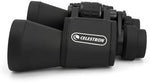 The complete Celestron UpClose G2 package including the soft carrying case, protective lens covers, and neck strap.