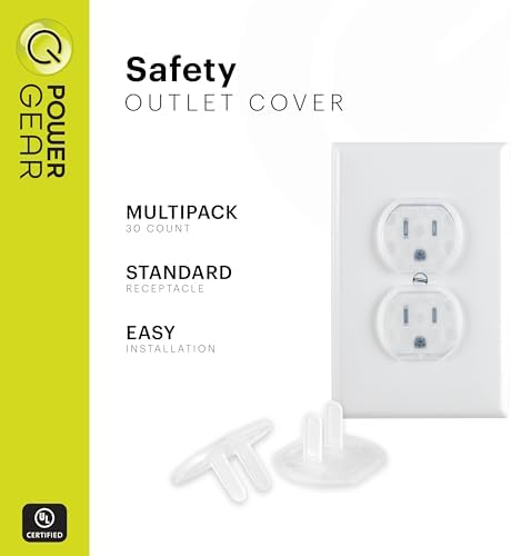 Close up of Power Gear baby proofing plug for wall outlets