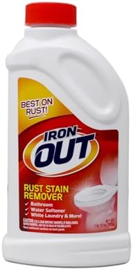 Two pack of Iron OUT heavy duty rust remover bottles for laundry and kitchen.