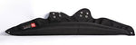 Black football neck collar attachment demonstrating the impact-resistant contoured structure.