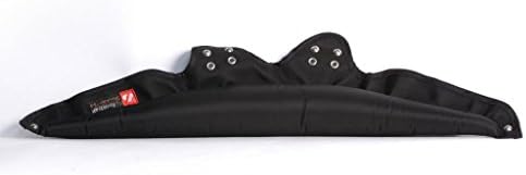 Black football neck collar attachment demonstrating the impact-resistant contoured structure.