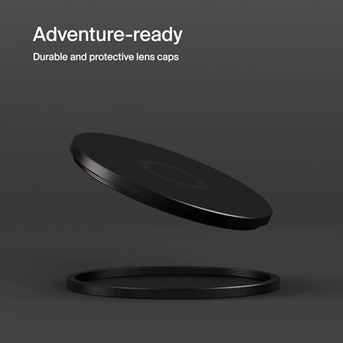 Urth 49mm camera lens filter protective cover stackable design illustration.