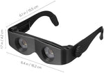 Compact hands free opera binoculars showing independent left and right eye lenses.