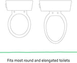 Ingenuity space saving toddler potty ring installed on an elongated toilet bowl