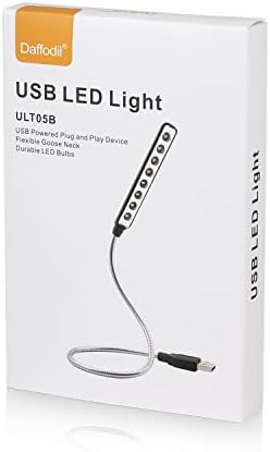 Daffodil imported computer desk lamp illuminated displaying clean white light