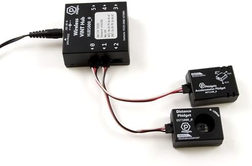 Wireless VINT Hub back panel displaying unique serial number and MAC addresses