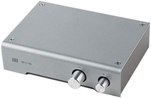 Schiit Audio SYS volume control back panel showing the gold-plated RCA inputs and outputs.