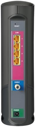 ARRIS G34 dual band Wi-Fi 6 router glowing indicator light status panel view.