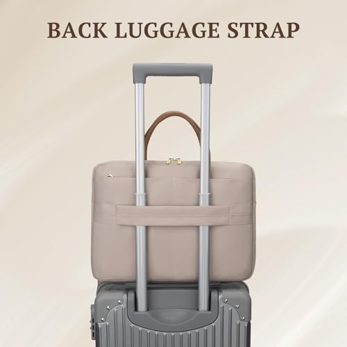 RAINYEAR large capacity office bag being held by the comfortable top handle.