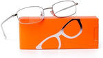 Unisex Y2K style rectangle fashion glasses on a model