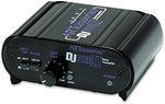 ART Pro Audio DJPRE II rear view highlighting the gold-plated RCA inputs, outputs, ground terminal, and power jack.