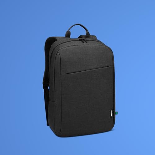 Lenovo 16 inch casual backpack showing padded laptop sleeve and internal storage compartments.