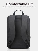 Lenovo fifteen point six inch laptop backpack open compartment showing padded device pocket