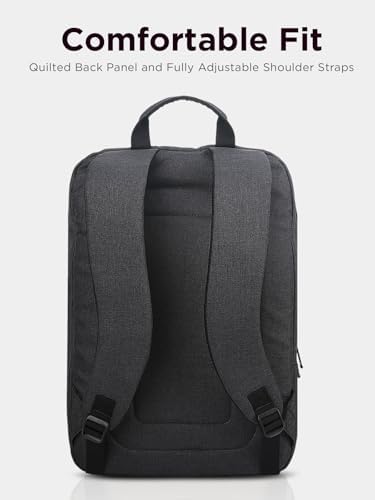 Lenovo fifteen point six inch laptop backpack open compartment showing padded device pocket