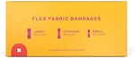 Back of the Welly bulk bandage package highlighting product dimensions, sizes, and latex-free certification.