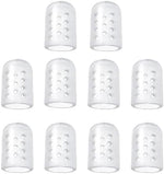 Transparent breathable gel toe protectors with ventilation holes