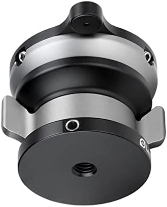 Leofoto LB-65 leveling base showing the large ergonomic butterfly handle locking collar for camera angle adjustments.