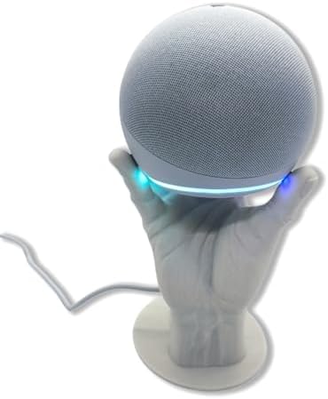 Hand shaped smart speaker mount off white side angle