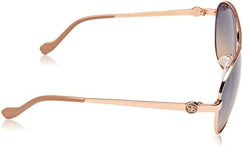 Side profile of Jessica Simpson metal pilot sunglasses showing temple detail